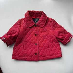 Vest jacket 3/6 months lightly fleeced Burberry red for boys and girls